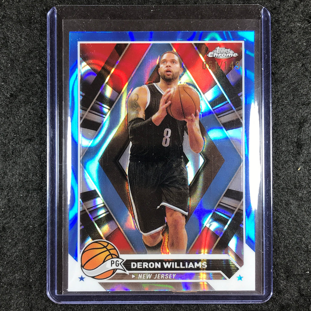 2023-24 Topps Chrome Basketball DERON WILLIAMS Base Blue Lava 51