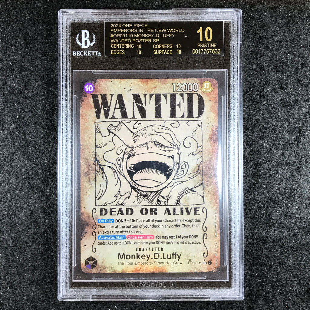 BLACK LABEL BGS 10 Monkey.D.Luffy - OP05-119 Wanted Poster SP