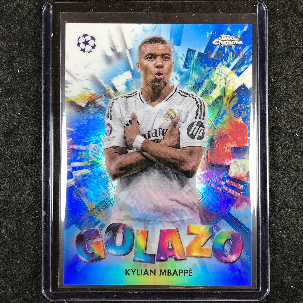 2024-25 Topps Chrome UEFA Club Comp KYLIAN MBAPPE Golazo Blue /150