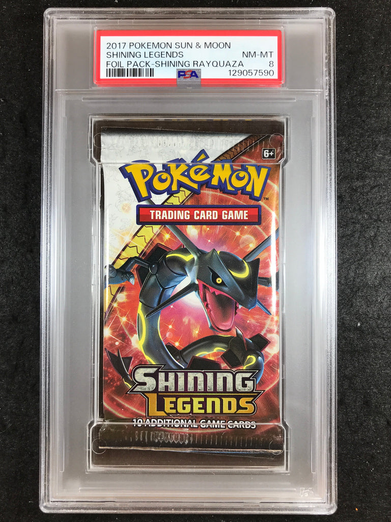 PSA 8 Pokemon Shining Legends Booster Pack Rayquaza 590 Cherry Collectables PSA 8 Pokemon Shining Legends Booster Pack Rayquaza 590 Cherry Collectables