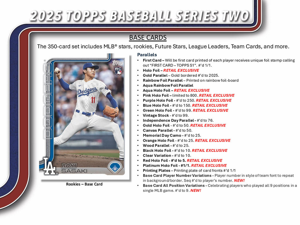 2025 Topps Series 2 Baseball Mega Box | Roki Sasaki Jackson Jobe
