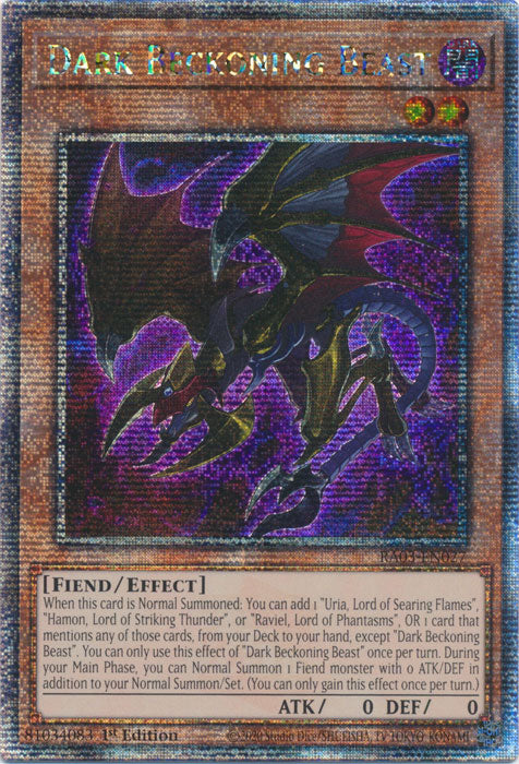 Yu-Gi-Oh! Dark Beckoning Beast (Secret Rare) – RA03-EN027, 1. Auflage, Sammelkarte