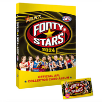 2024 Select AFL Footy Stars Hard Cover Cardboard Album + 1 Pack