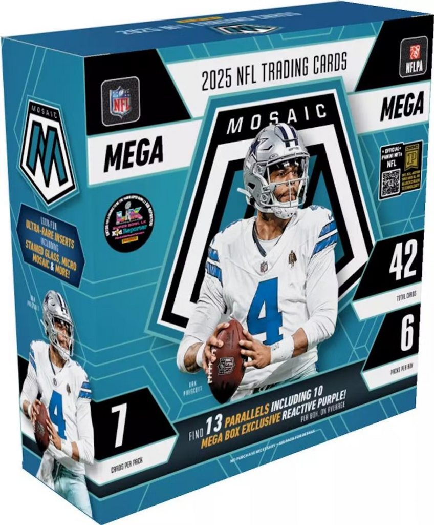 2025 Panini Mosaic Football Mega Box | Stained Glass RC – Cherry