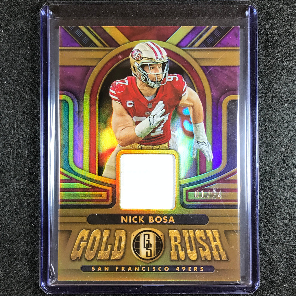 2023 Gold Standard Nfl Nick Bosa Gold Rush Relic Patch Rose Gold 1/24 ...