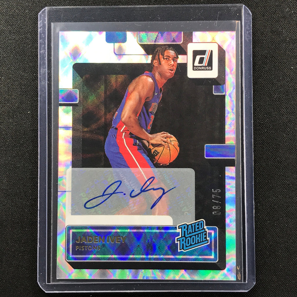 2022-23 Donruss Jaden Ivey Rated Rookie Signatures Auto Holo Frame 