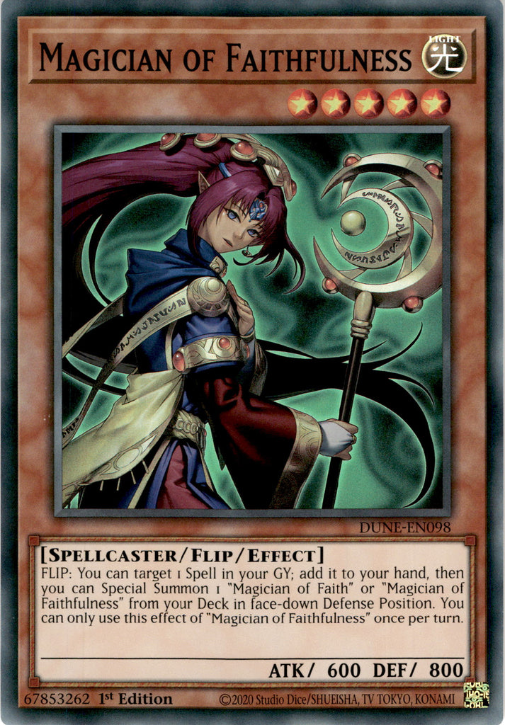 Bài Yugioh Chính Hãng ] Magician Of Faithfulness - DUNE-EN098 - Super