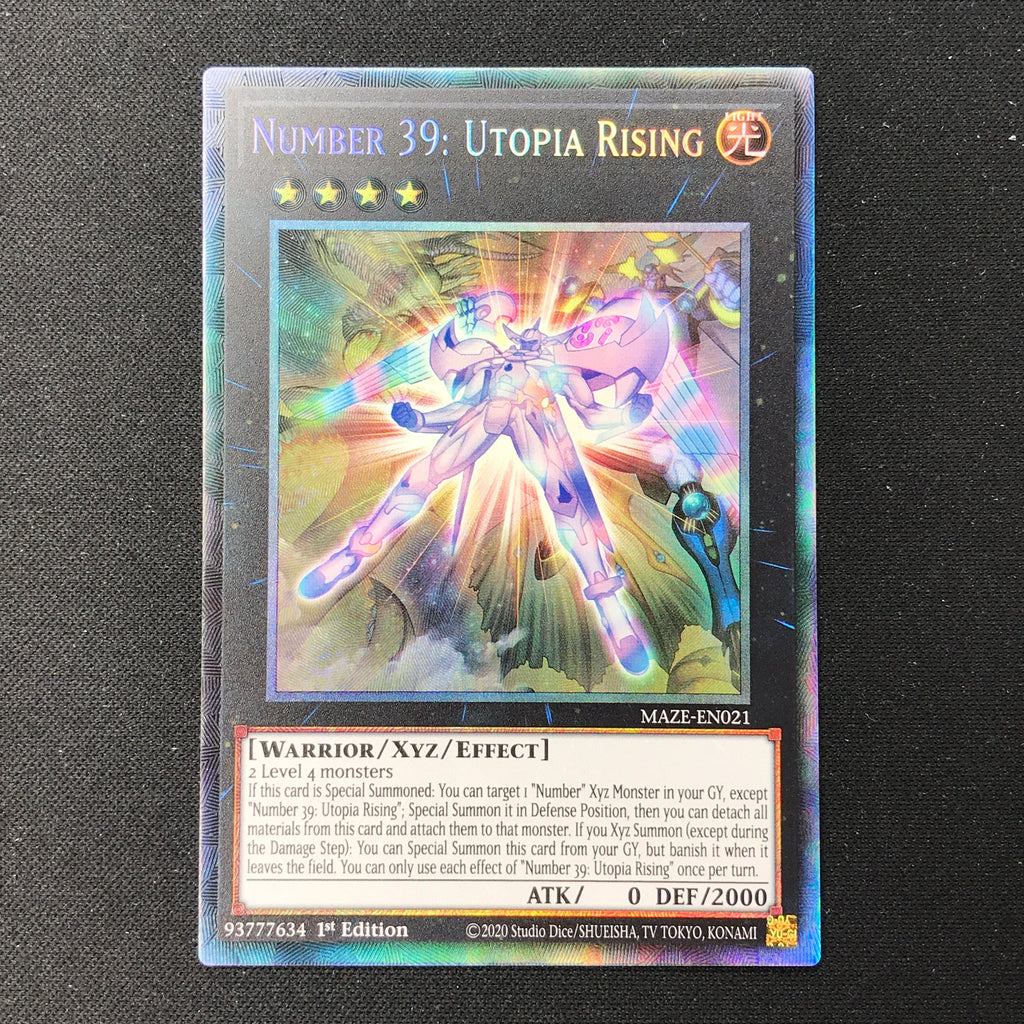 Yu-Gi-Oh! Card : Number 39: Utopia Rising - MAZE-EN021 - Super Rare 1st  Edition (Maze Of Memories Set) MAZE-EN021 1st Edition