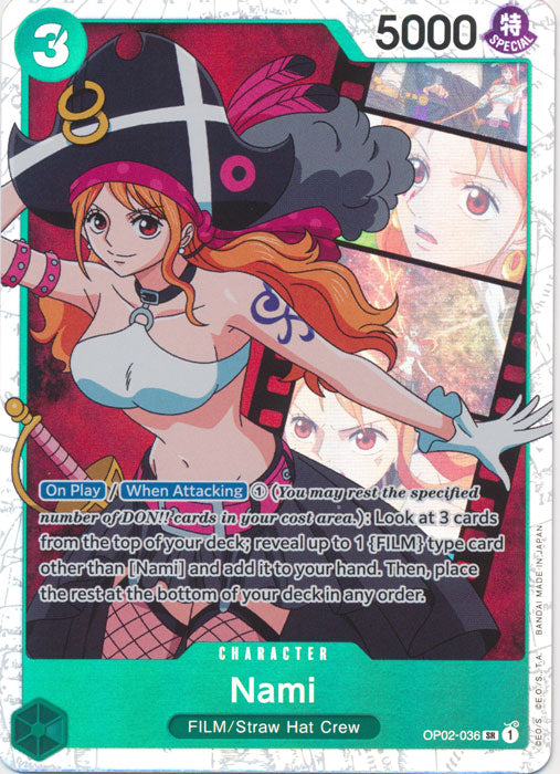 Carte One Piece Paramount War OP02-036 : Nami (Parallèle)