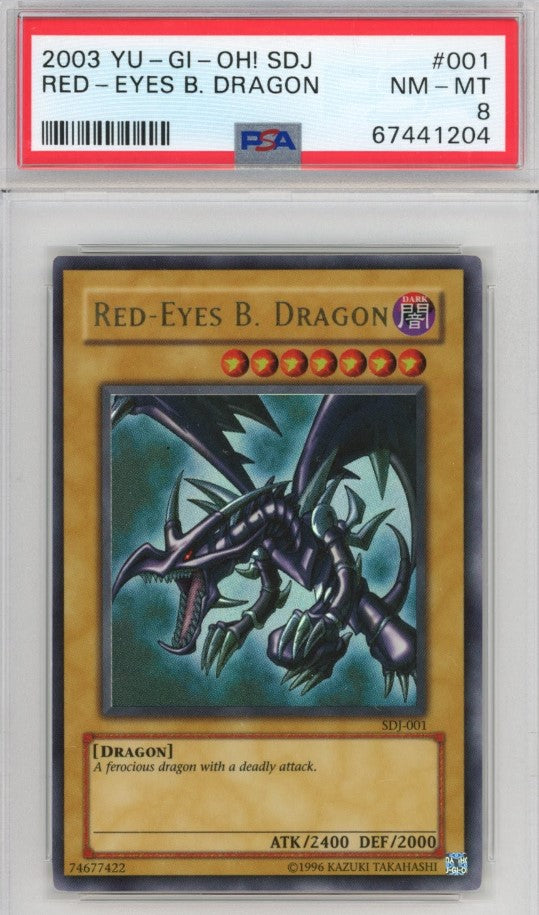 PSA 8 RedEyes B. Dragon SDJ001 Ultra Rare Starter Deck Joey Unli