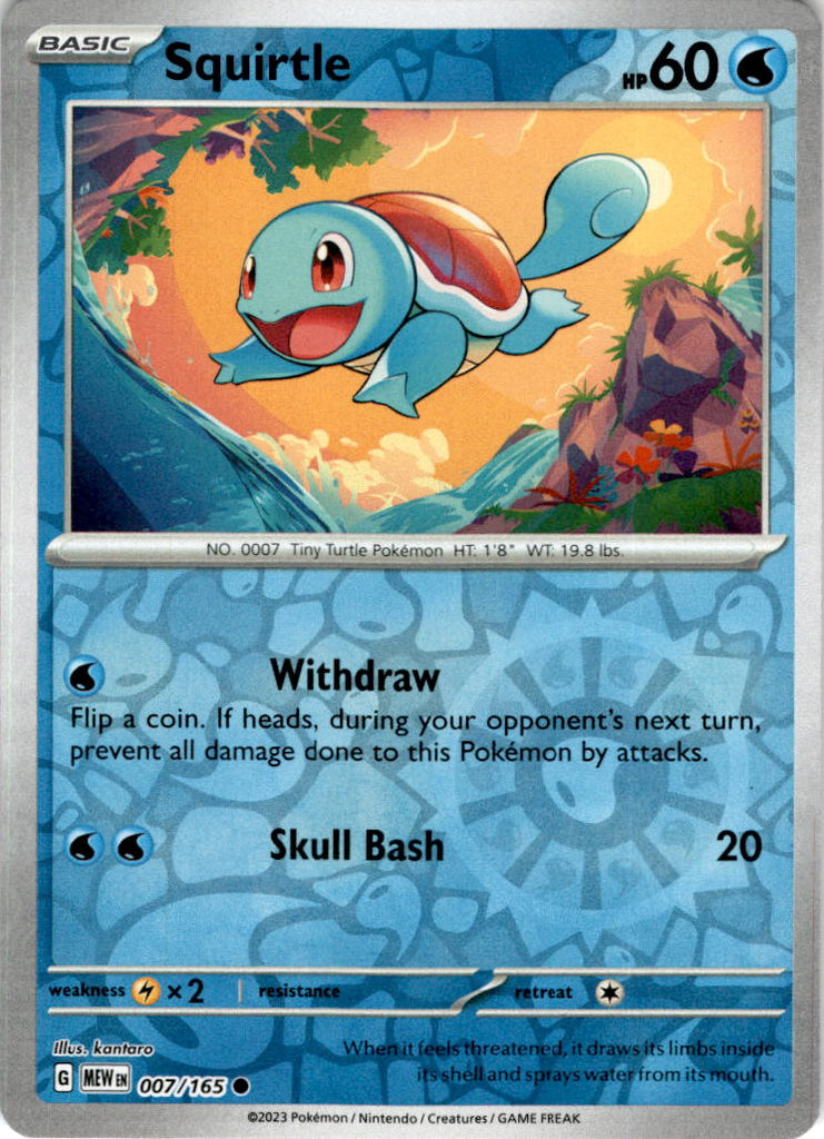 Squirtle 007/165 Reverse Holo Scarlet And Violet 151 Cherry