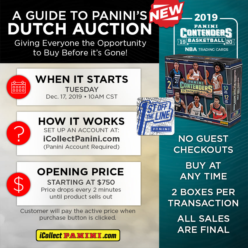Panini Tries Dutch Auction Format with FOTL Contenders 2019-20