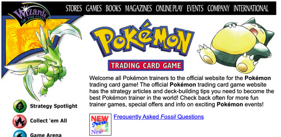 The Original 1999 Pokemon Website Is Still Up!