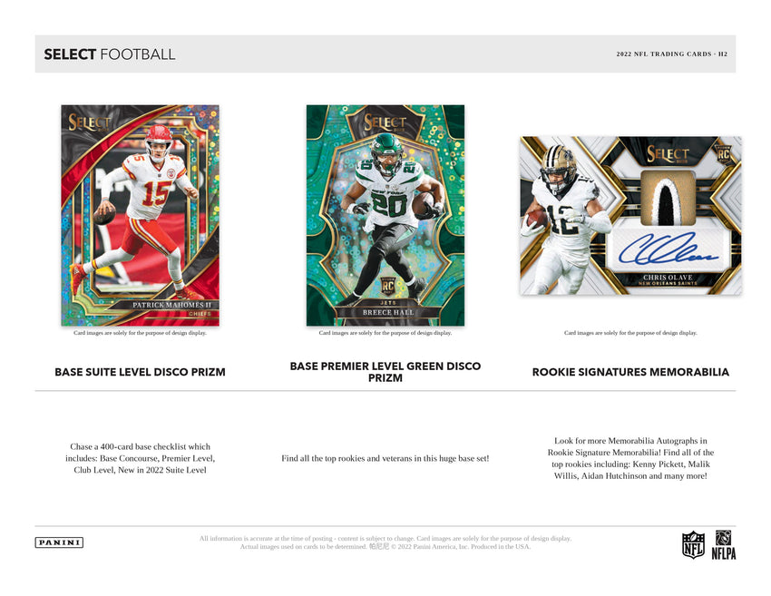 2022 Panini Select Football H2 Box