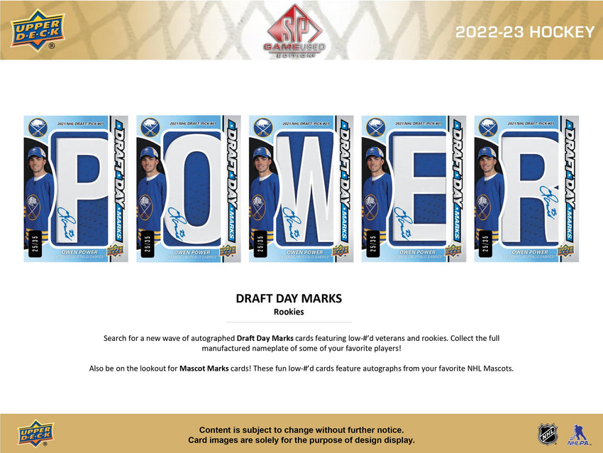 2022-23 Upper Deck Sp Game Used Hockey Hobby Box
