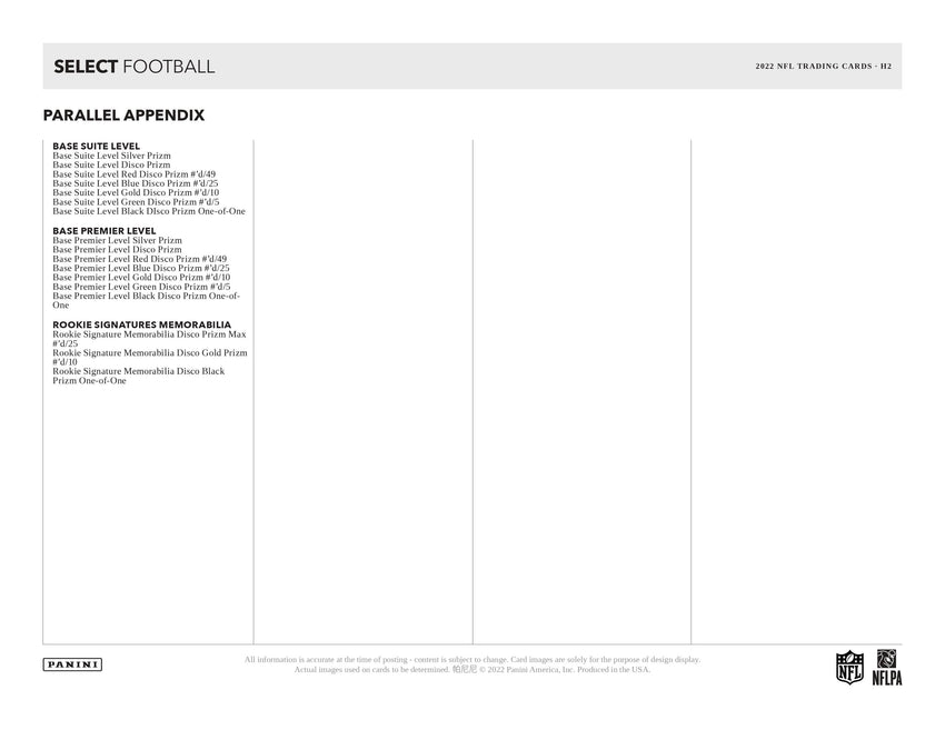 2022 Panini Select Football H2 Box