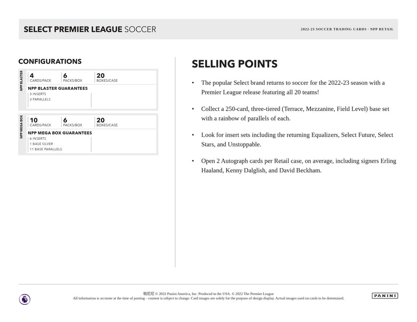 2022-23 Panini Select English Premier League Soccer Blaster Box