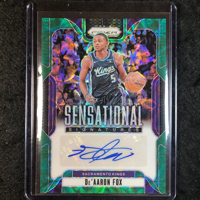 2024-25 Prizm DE'AARON FOX Sensational Signatures Auto Choice Green 2/8