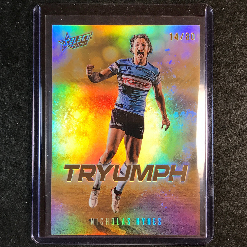 2026 Select NRL League Heroes NICHOLAS HYNES Tryumph Gold 14/80 #TG19