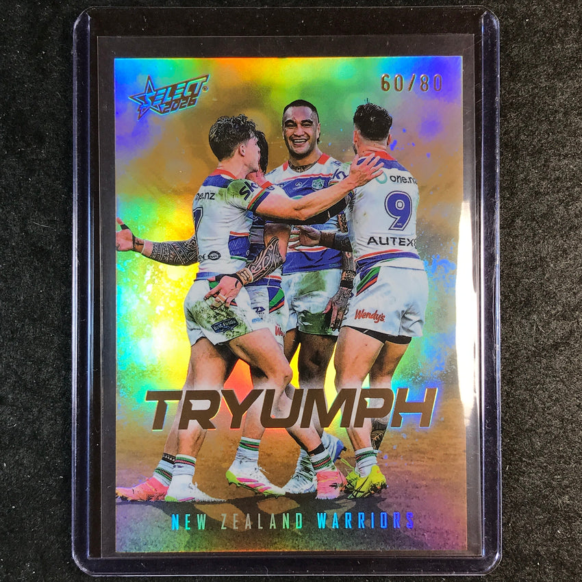 2026 Select NRL League Heroes NEW ZEALAND WARRIORS Tryumph Gold 60/80 #TG96