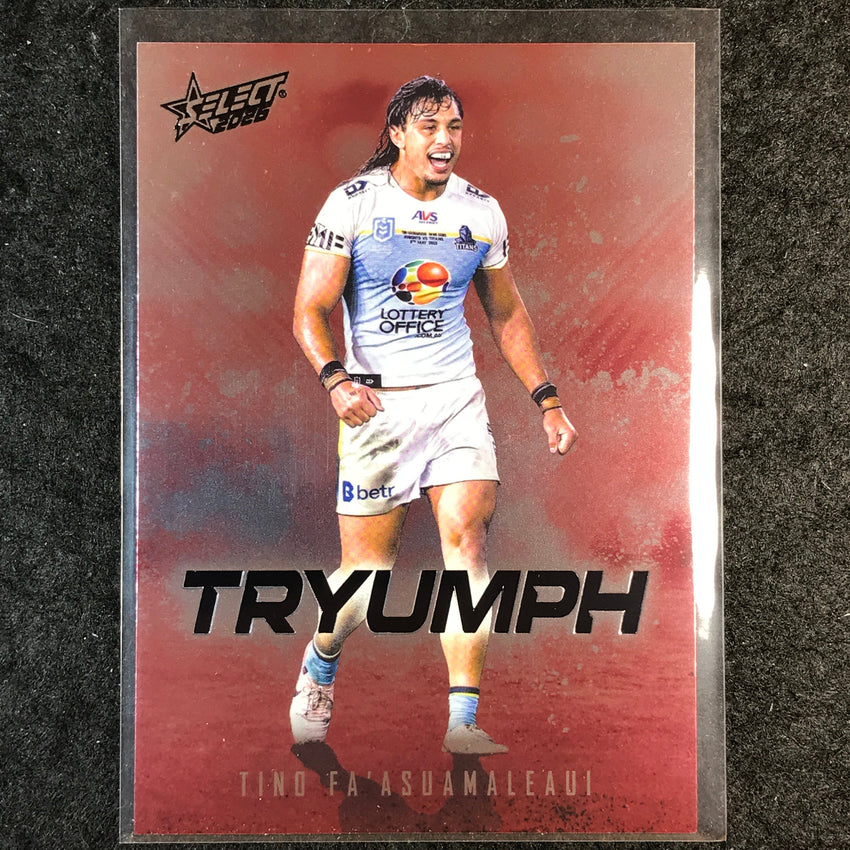 2026 Select NRL League Heroes TINO FA'ASUAMALEAUI Tryumph Red #TR32