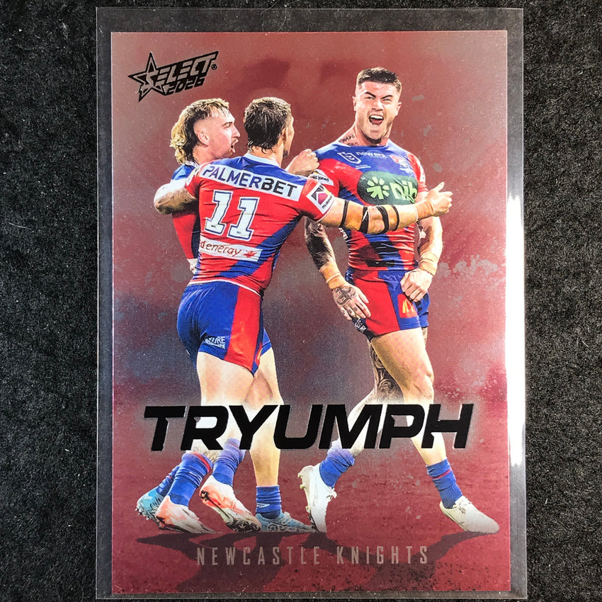 2026 Select NRL League Heroes NEWCASTLE KNIGHTS TEAM Tryumph Red #TR53