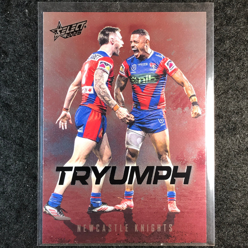 2026 Select NRL League Heroes NEWCASTLE KNIGHTS TEAM Tryumph Red #TR54