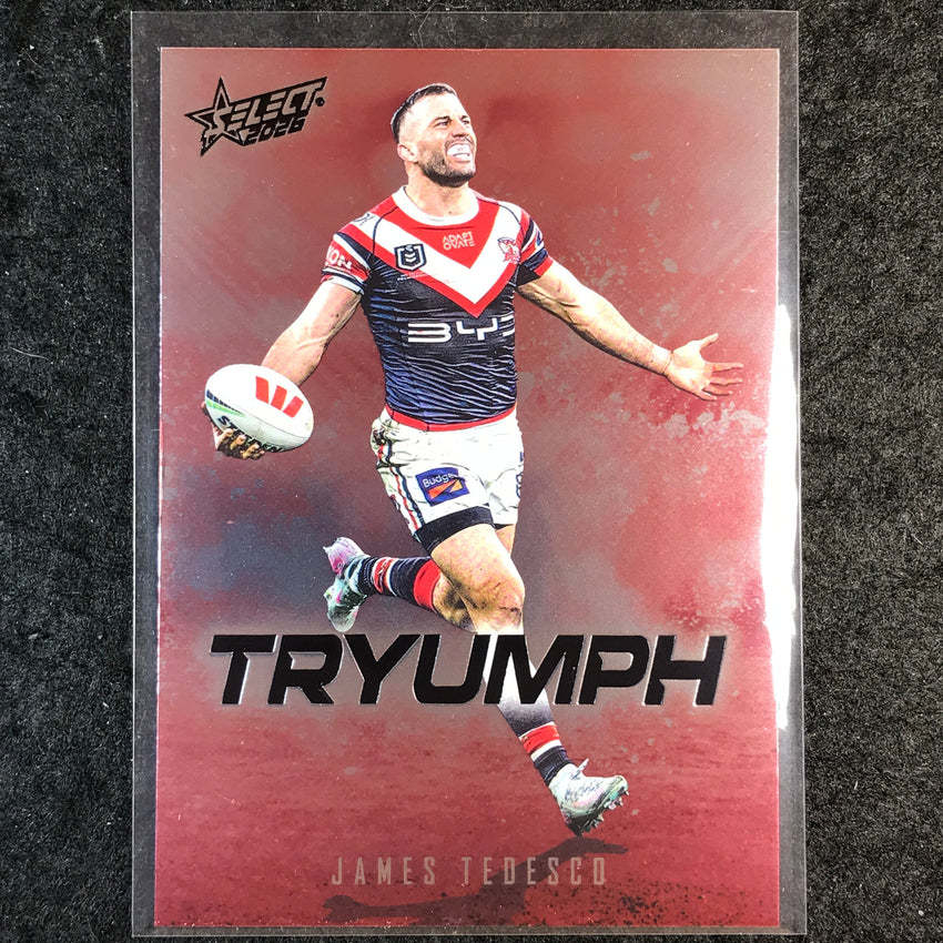 2026 Select NRL League Heroes JAMES TEDESCO Tryumph Red #TR88