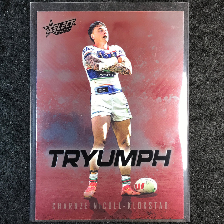 2026 Select NRL League Heroes CHARNZE NICOLL-KLOKSTAD Tryumph Red #TR93
