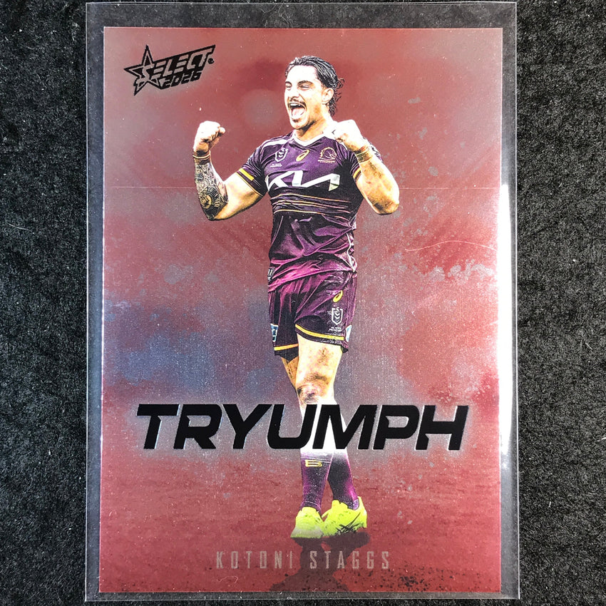 2026 Select NRL League Heroes KOTONI STAGGS Tryumph Red #TR3