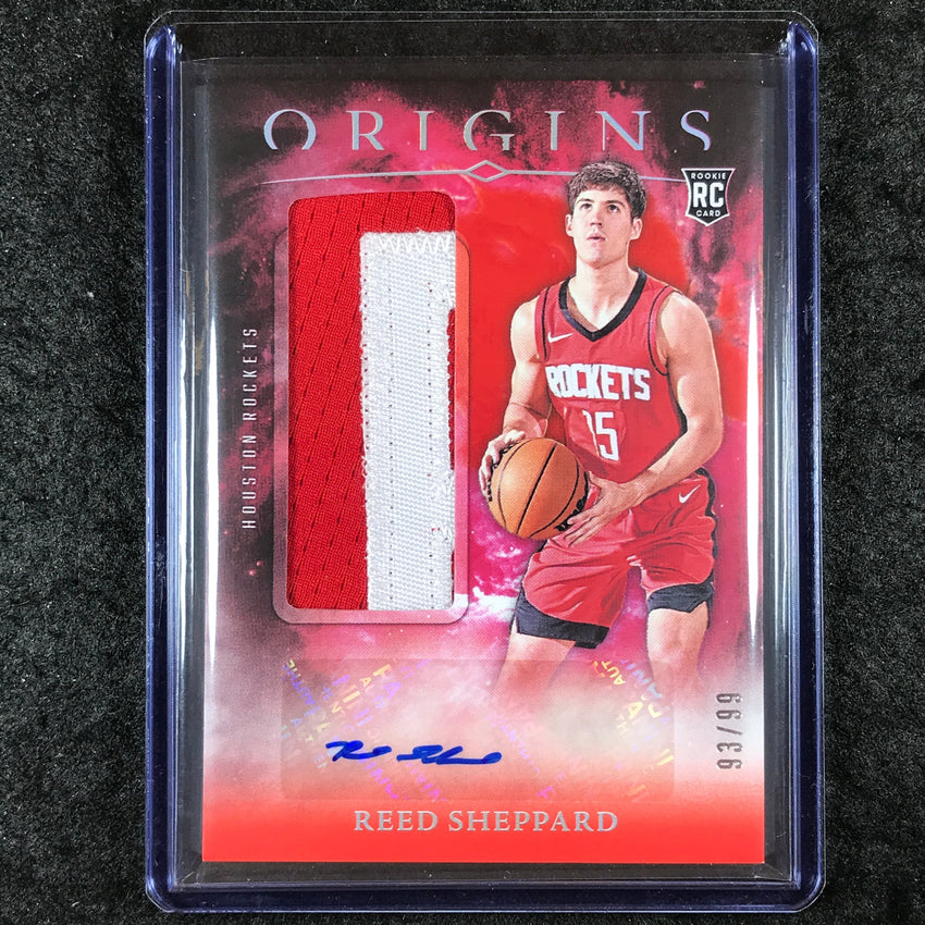 2024-25 Origins REED SHEPPARD Rookie Jersey Patch Auto Red 93/99