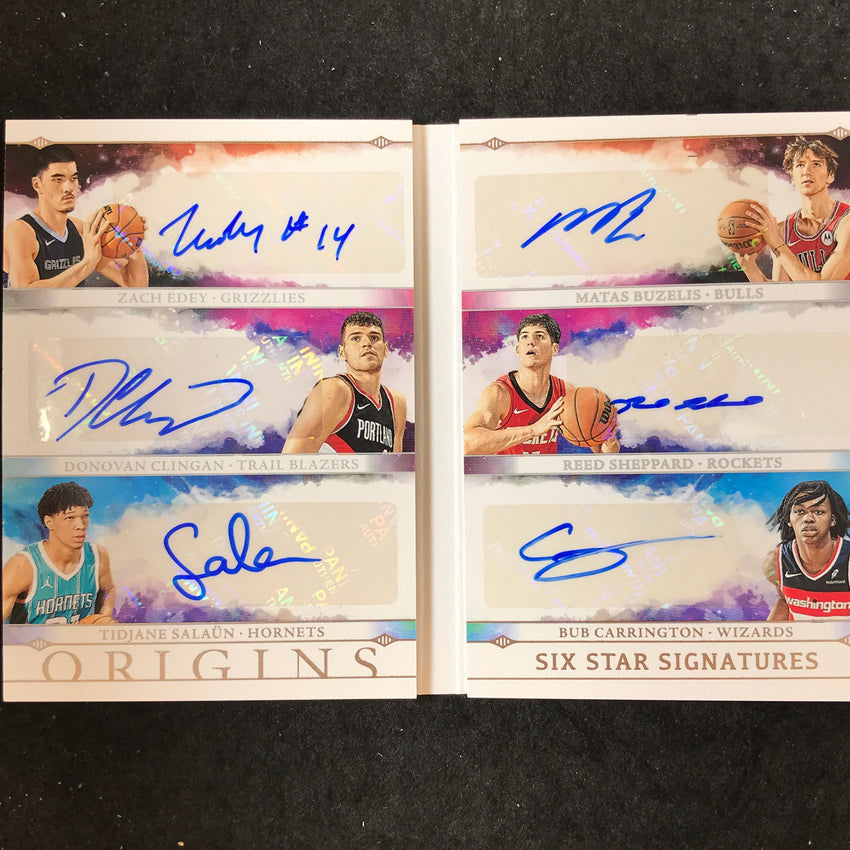 2024-25 Origins EDEY BUZELIS CLINGAN SHEPPARD BUB SALAUN Six Auto Booklet 8/10