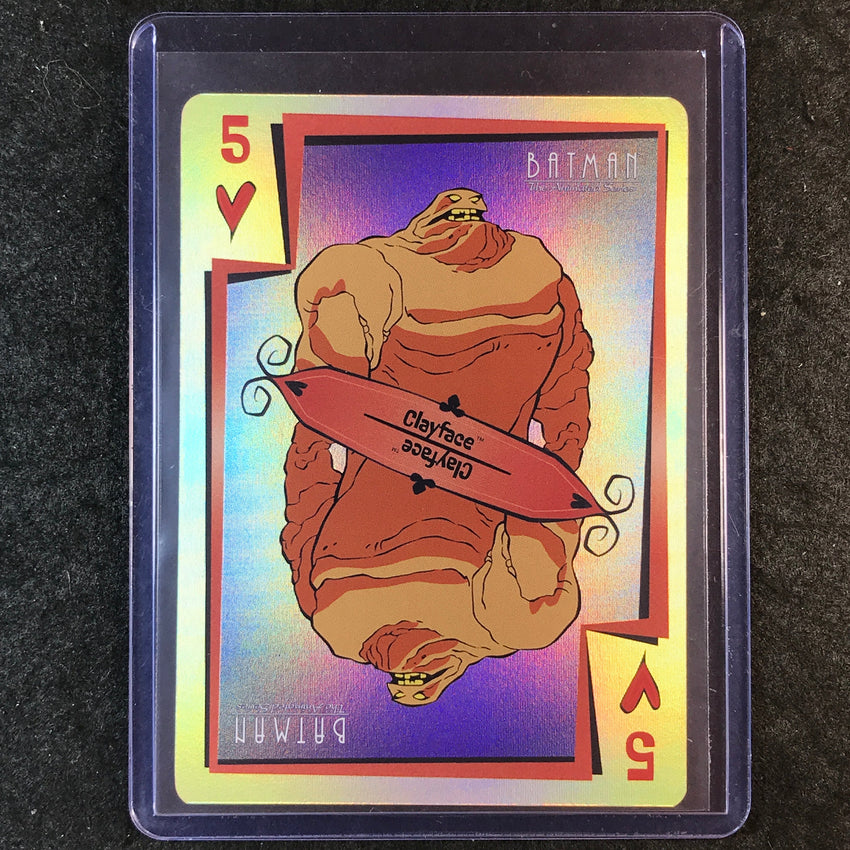 2025 Batman the Animated Series CLAYFACE Jokers Wild Gold SP 5 of Hearts