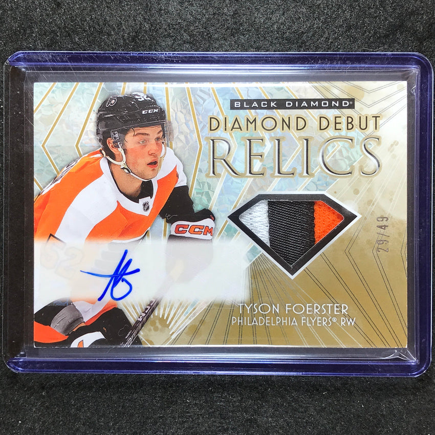 2023-24 Black Diamond NHL TYSON FOERSTER Debut Relics Rookie Patch Auto 29/49