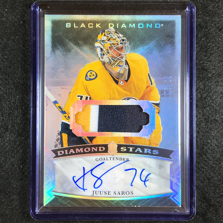 2023-24 Black Diamond NHL JUUSE SAROS Diamond Stars Patch Auto Premium 5/25