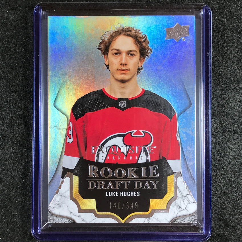 2023-24 Black Diamond NHL LUKE HUGHES Exquisite Rookie Draft Day 140/349