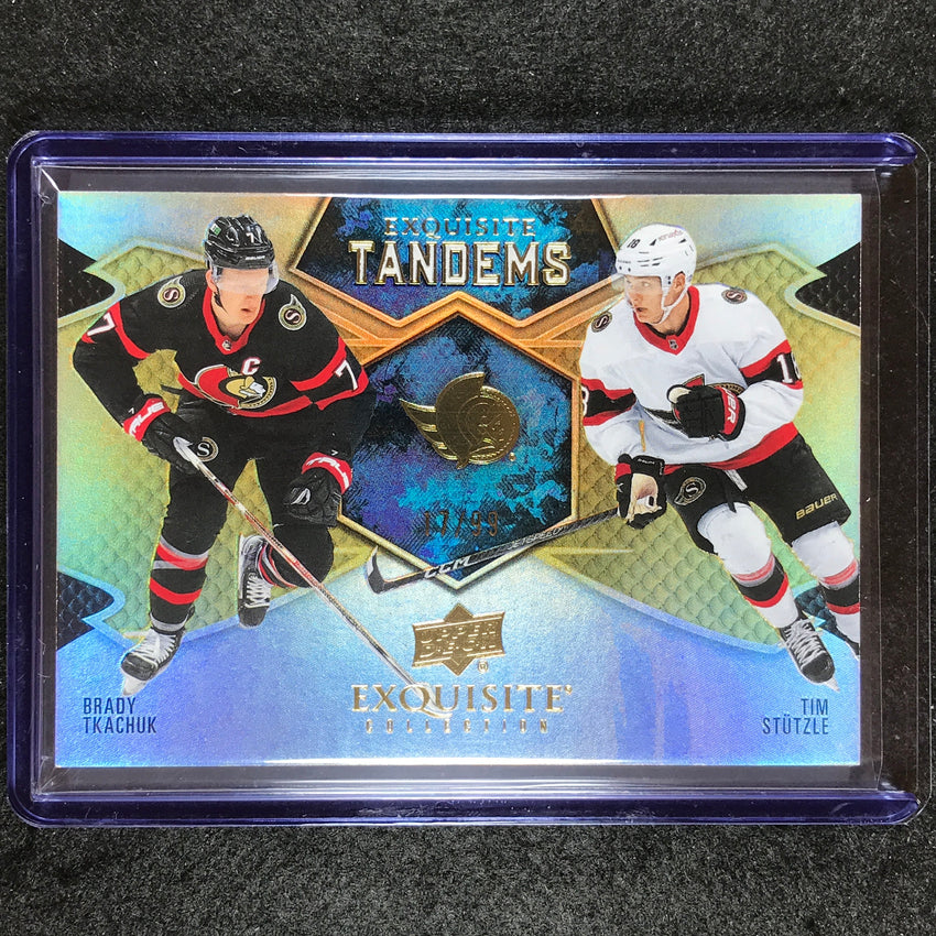 2023-24 Black Diamond NHL BRADY TKACHUK TIM STUTZLE Exquisite Tandems Gold 17/99