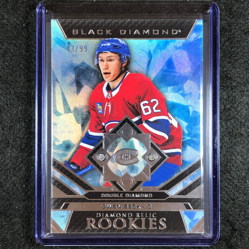2023-24 Black Diamond NHL OWEN BECK Diamond Relic Rookie Gems Double 43/99