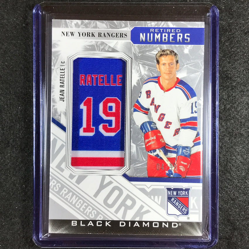 2023-24 Black Diamond NHL JEAN RATELLE New York Rangers Retired Numbers 4/99