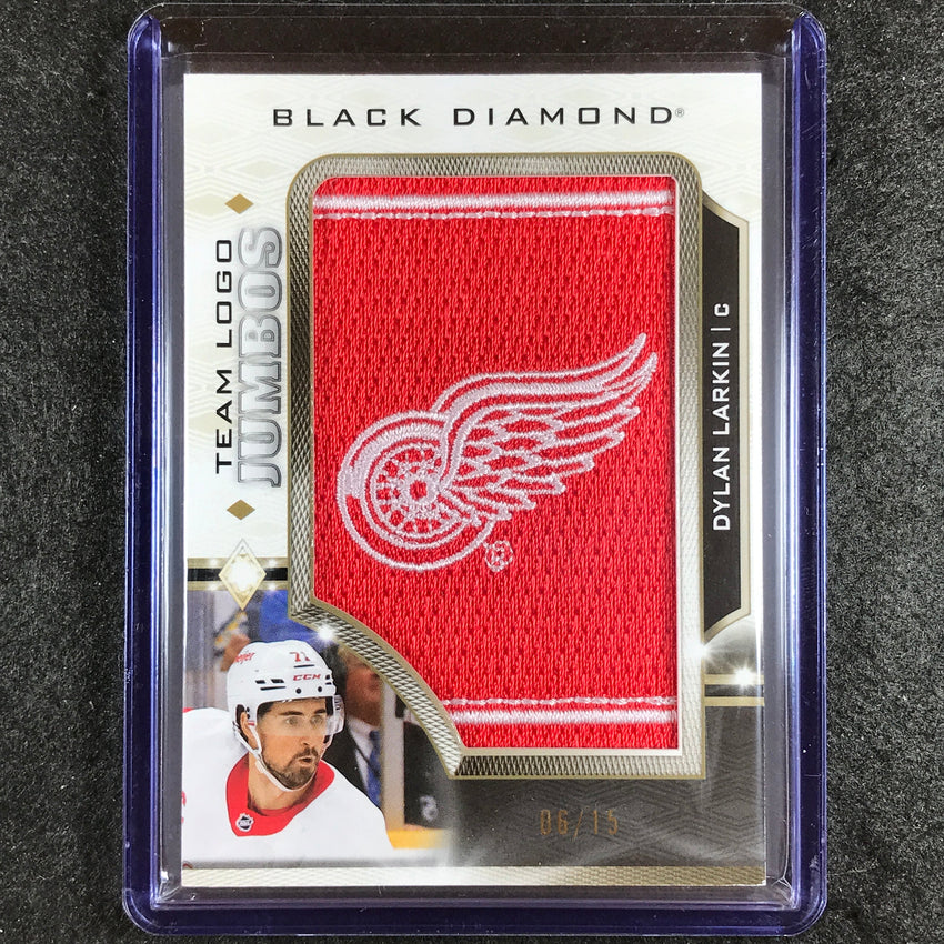 2023-24 Black Diamond NHL DYLAN LARKIN Team Logo Jumbo Patch Gold 6/15
