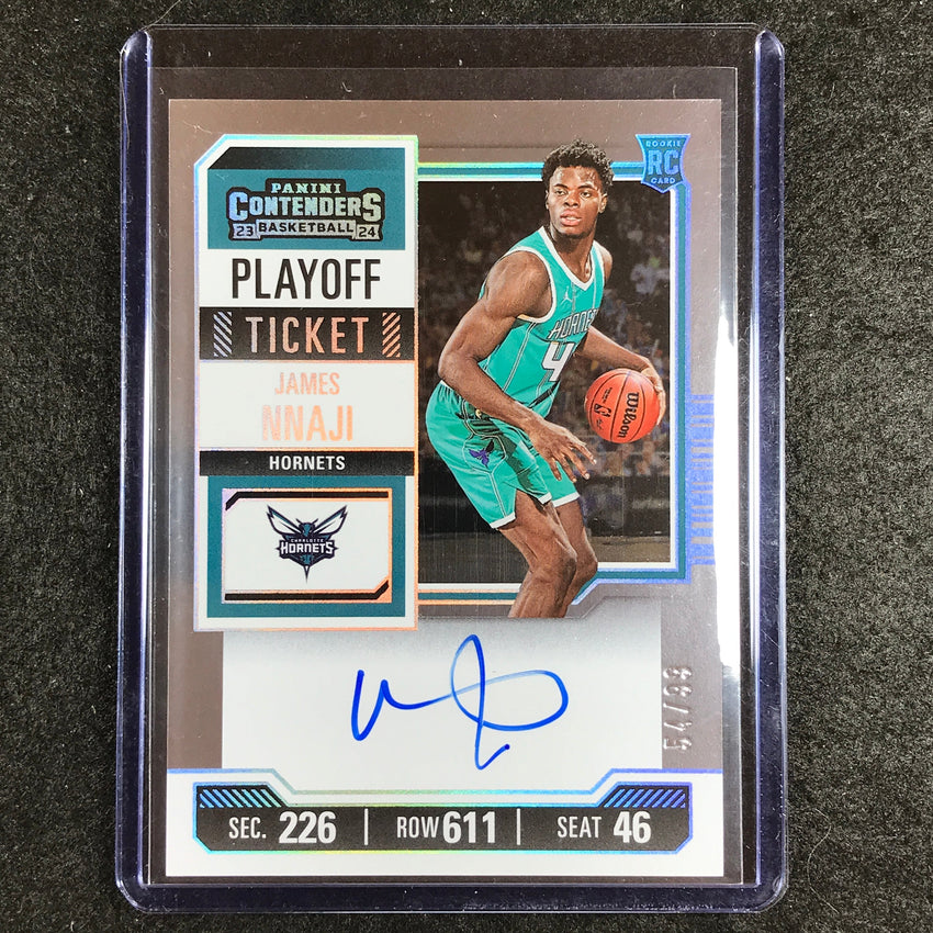 2023-24 Contenders JAMES NNAJI Playoff Ticket Rookie Auto 54/99
