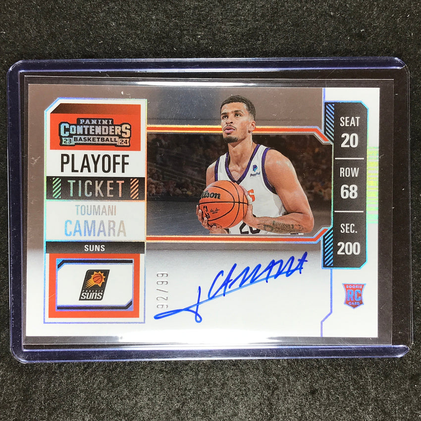 2023-24 Contenders TOUMANI CAMARA Rookie Playoff Ticket Variation Auto 92/99