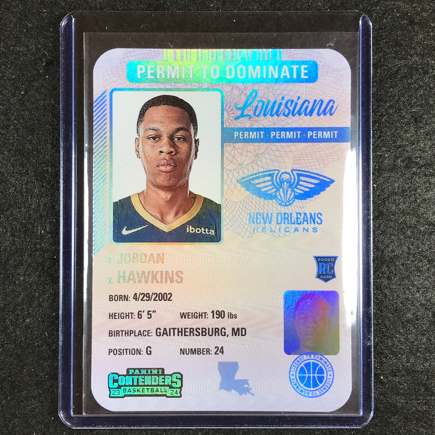 2023-24 Contenders JORDAN HAWKINS Rookie Permit to Dominate SSP #6