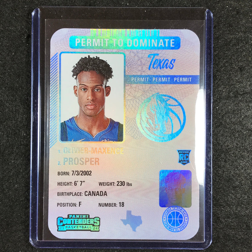 2023-24 Contenders OLIVIER-MAXENCE PROSPER Rookie Permit to Dominate SSP #24