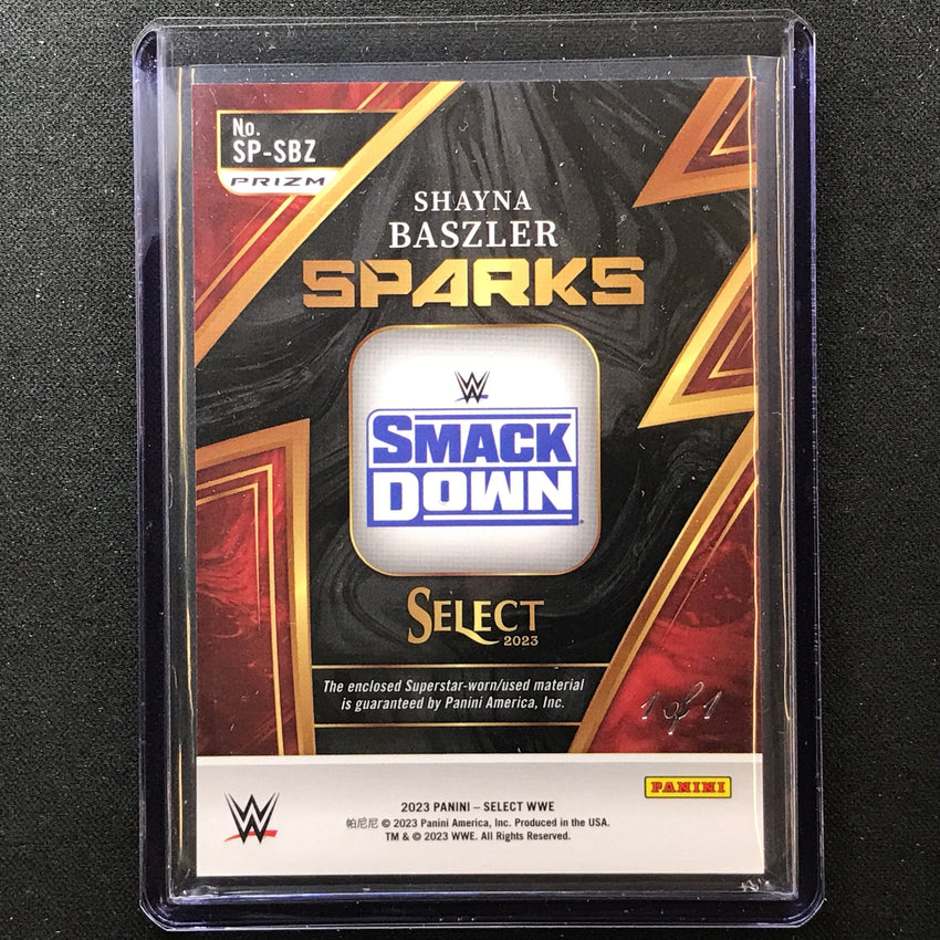 2023 Select Wwe Shayna Baszler Sparks Memorabilia Relic Patch Black Prizm 1/1