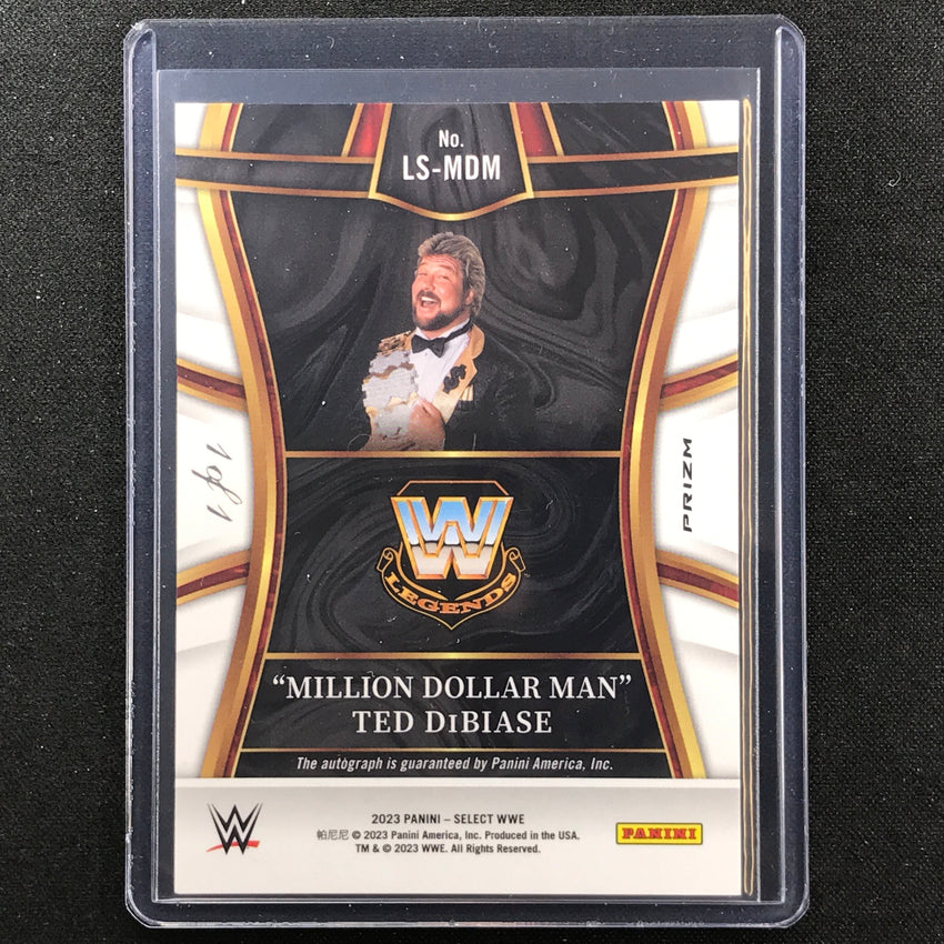 2023 Select Wwe Million Dollar Man Ted Dibiase Legendary Auto Black Prizm 1/1