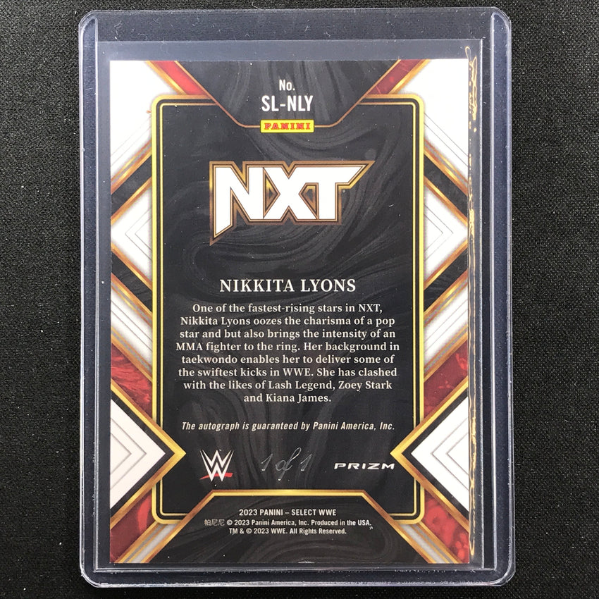2023 Select Wwe Nikkita Lyons Signature Selections Auto Black Prizm 1/1