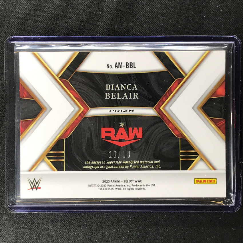 2023 Select Wwe Bianca Belair Autographed Memorabilia Relic Auto Gold 10/10