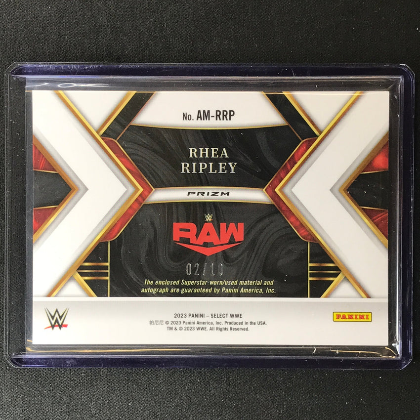 2023 Select Wwe Rhea Ripley Autographed Memorabilia Relic Patch Auto Gold 2/10