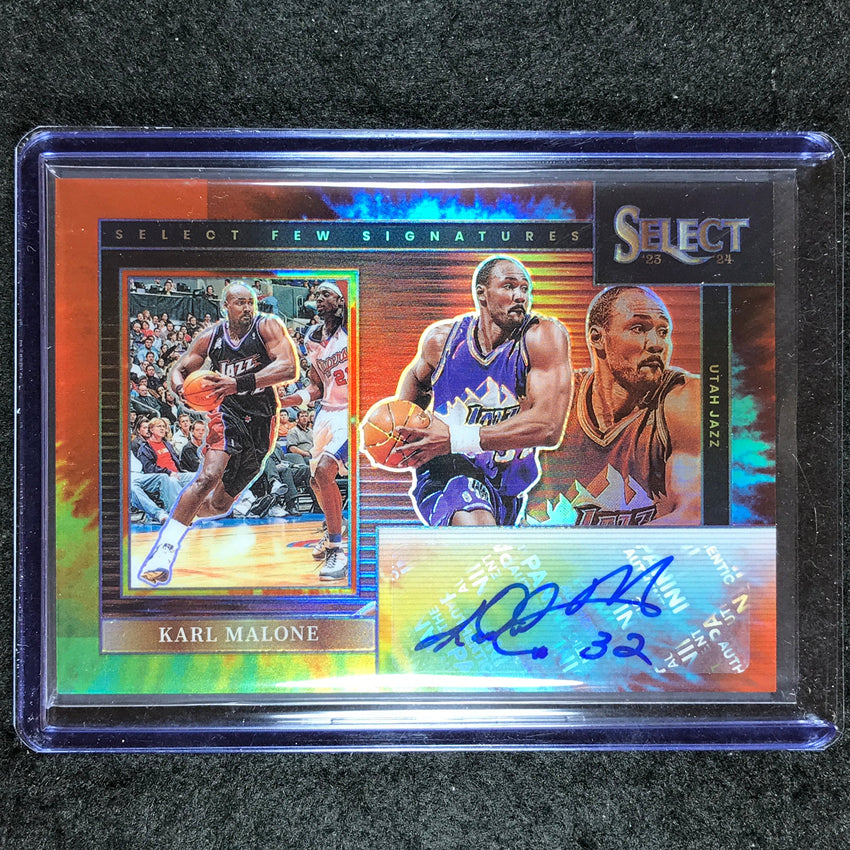 2023-24 Select KARL MALONE Select Few Signatures Auto Tie-Dye 2/25